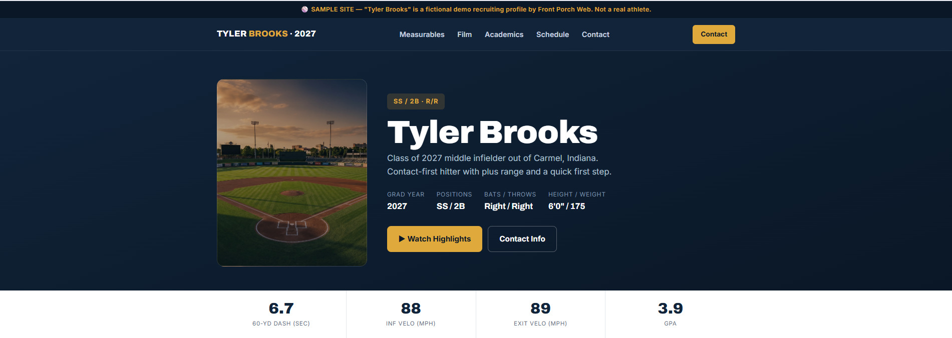College recruiting profile website